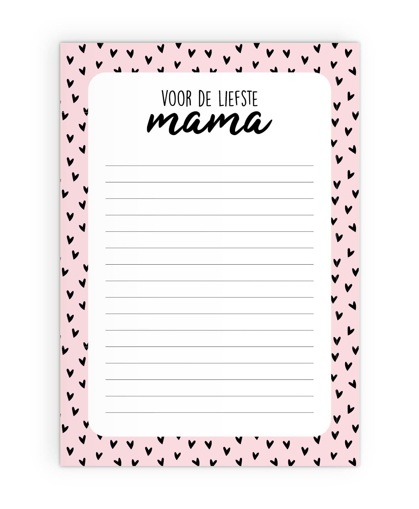 Kassaplan Notitieblok A5 'Voor de liefste mama'