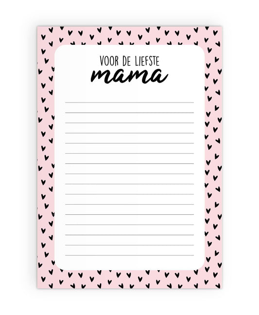 Kassaplan Notitieblok A5 'Voor de liefste mama'
