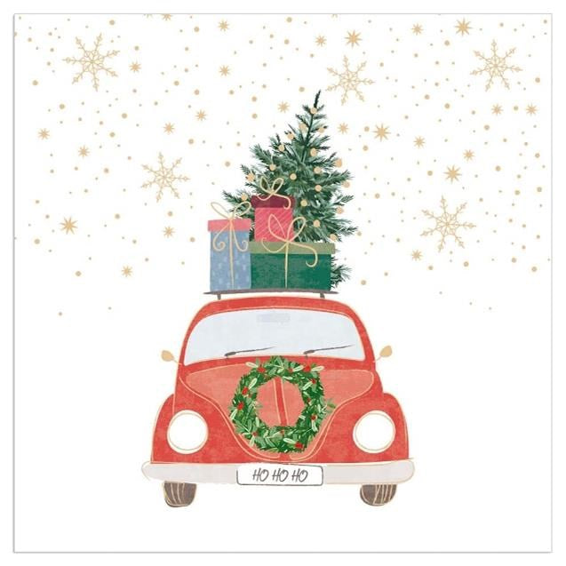 Artebene Servetten 'Kerstauto'