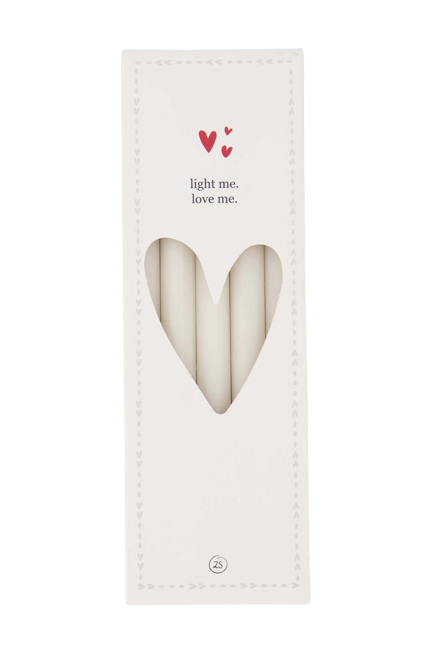 Zusss Doosje met smalle kaarsjes Off White