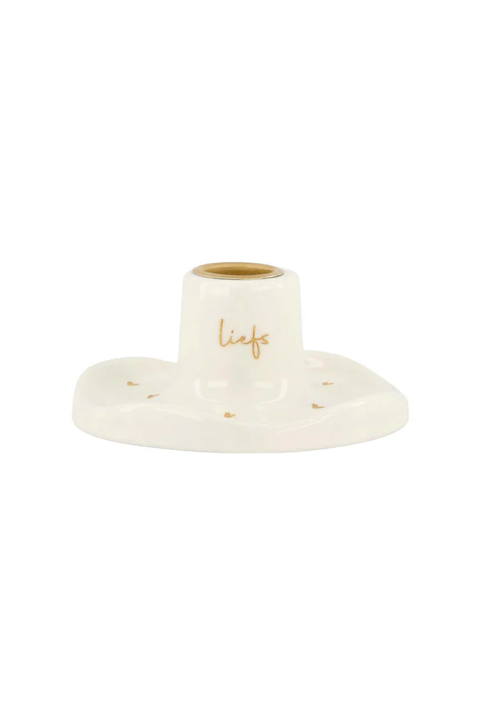 Zusss Keramieken kandelaar hartjes 'Liefs'