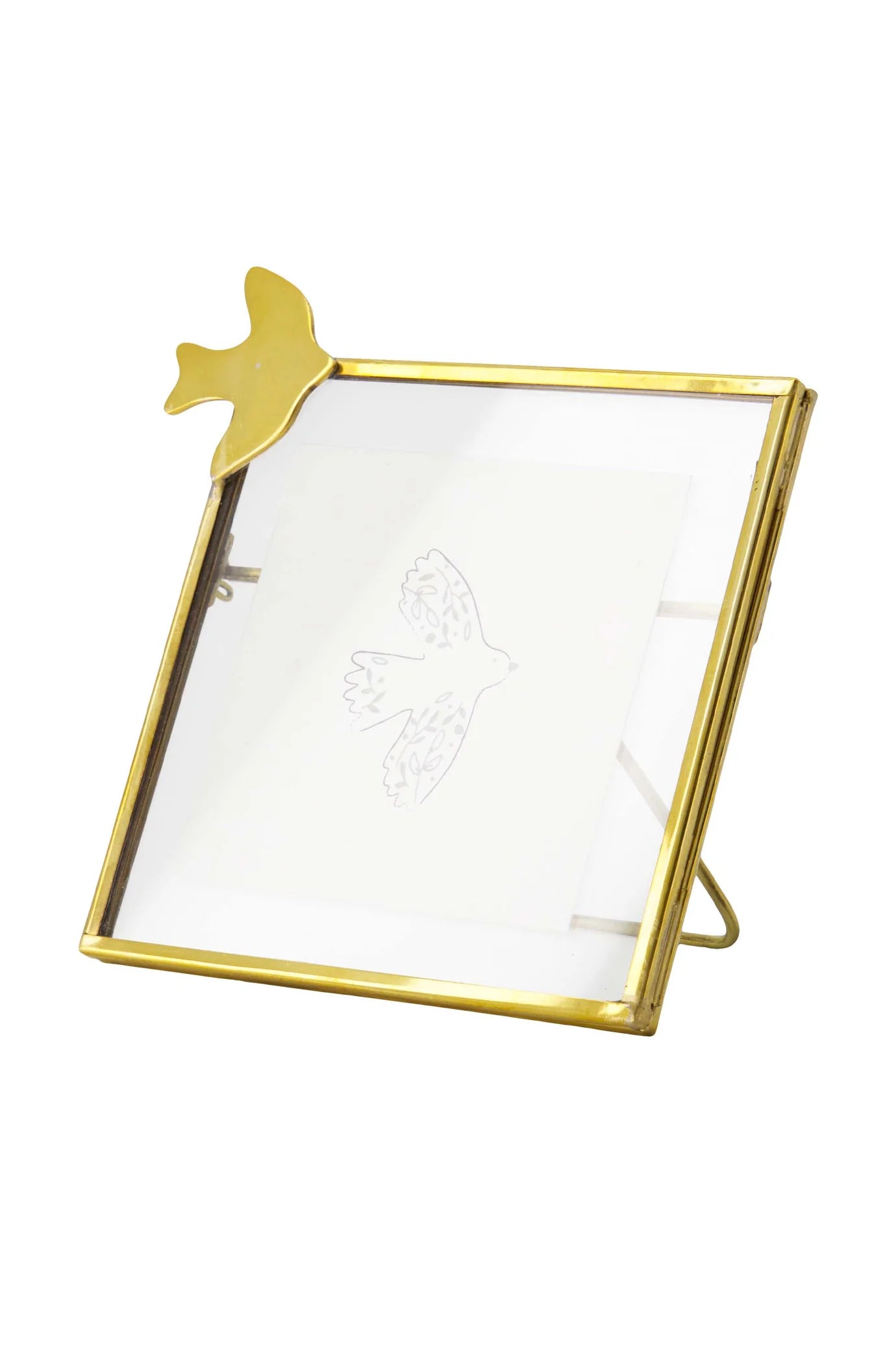 Zusss Fotolijstje metaal vogeltje goud
