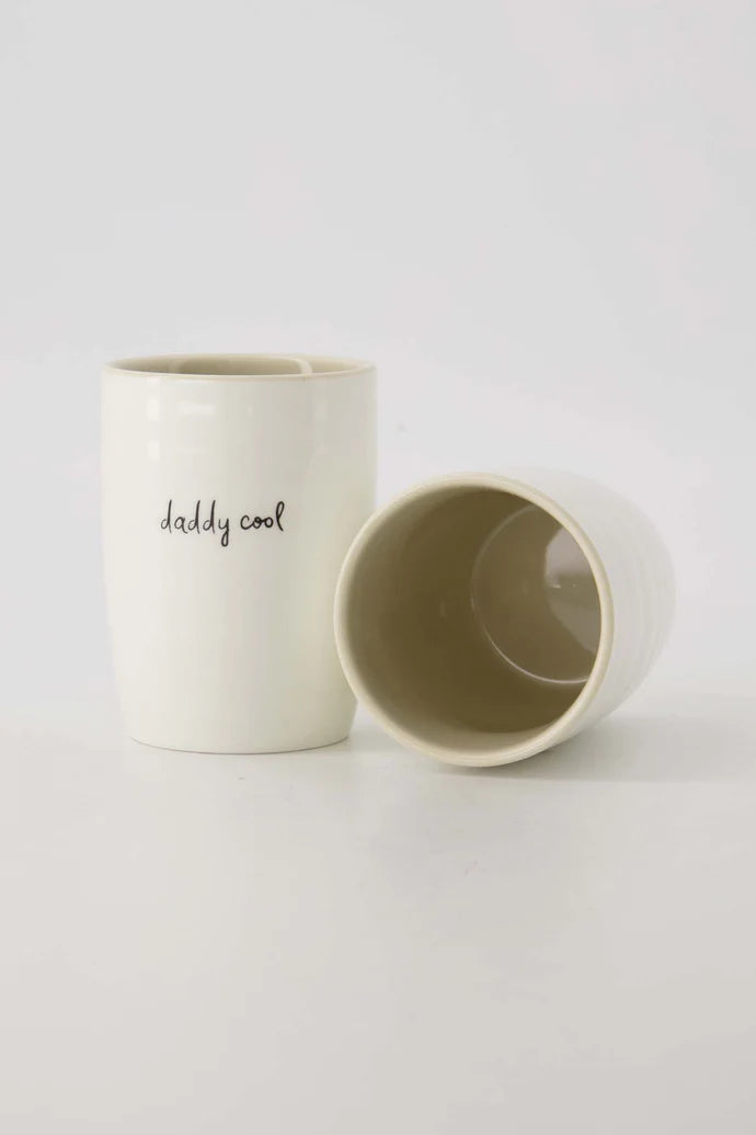 Zusss Koffiemok daddy cool wit/zand/zwart