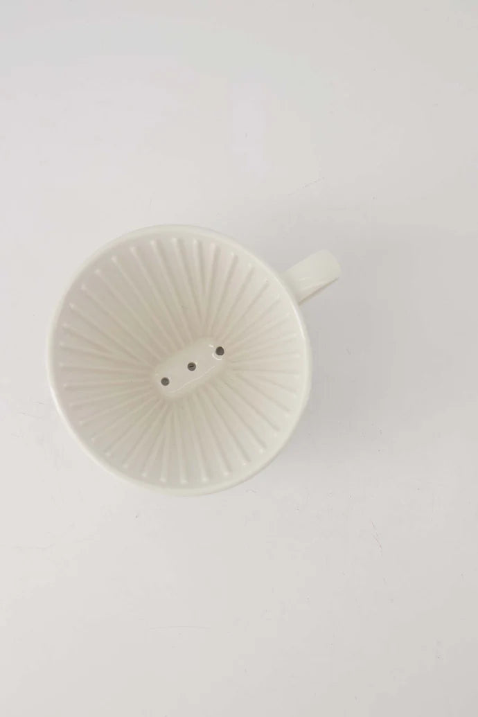 Zusss Koffiefilterhouder keramiek hartje wit/goud