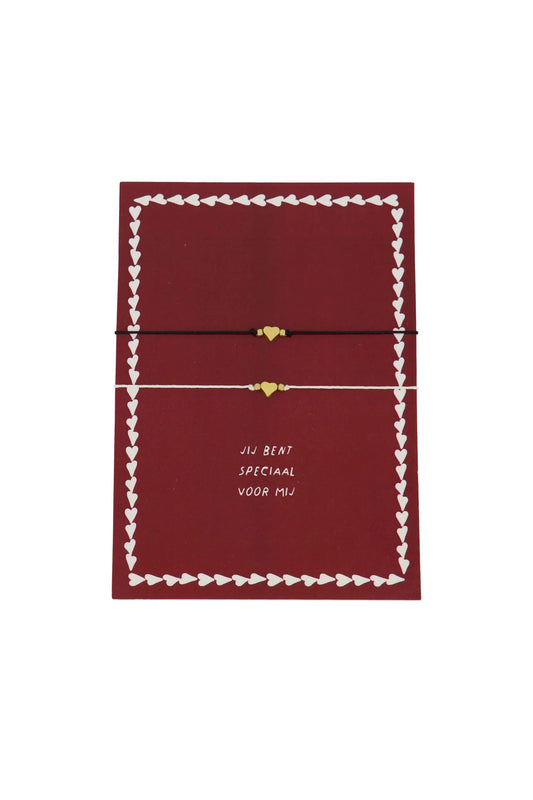 Zusss Wenskaart met vriendschapsarmbandjes "Jij bent speciaal voor mij"