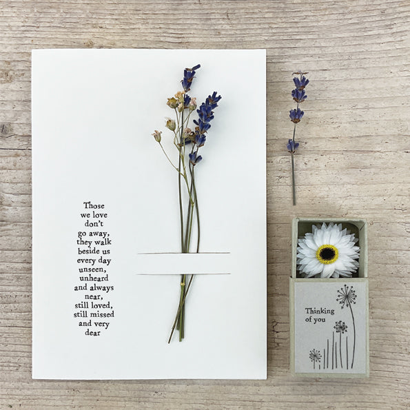 East of India Matchbox met droogbloem "Thinking of you"