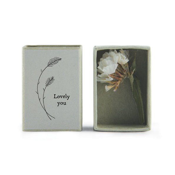 East of India Matchbox met droogbloem "Lovely You"