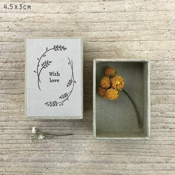 East of India Matchbox met droogbloem "With Love"