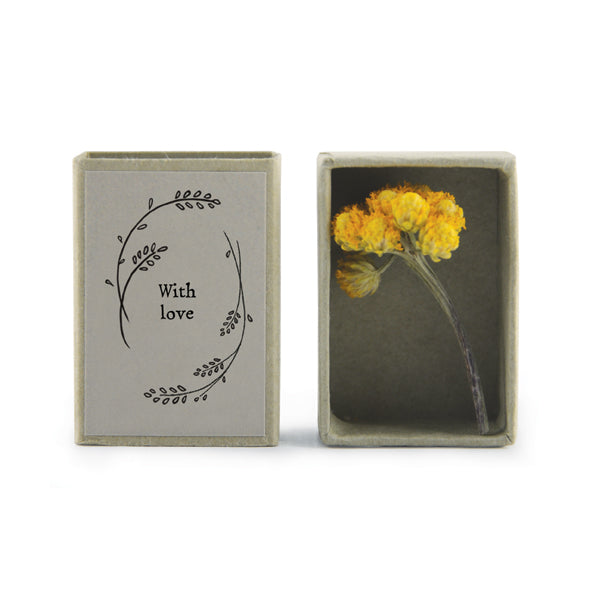 East of India Matchbox met droogbloem "With Love"
