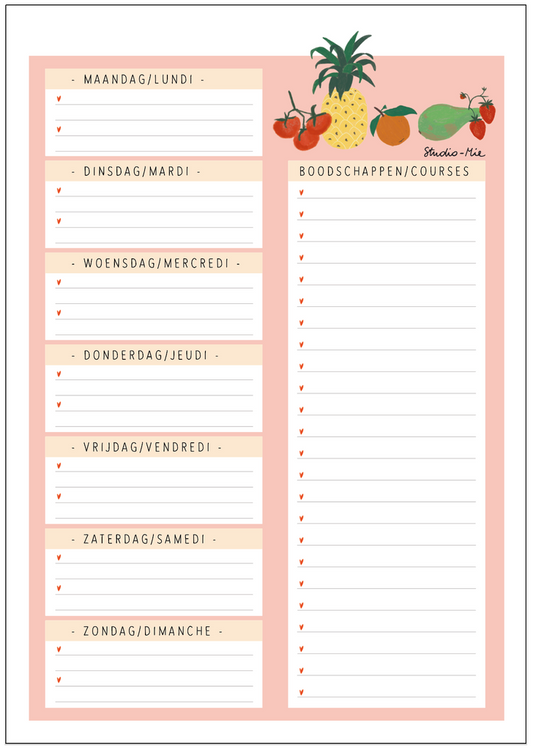 Mailbox Menuplanner Roze - A5