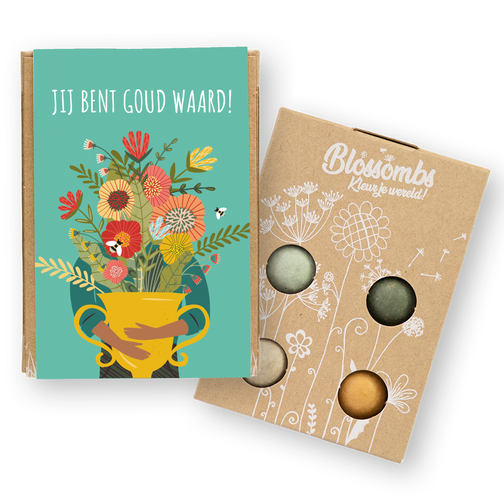 Blossombs Giftbox Jij bent goud waard - 4 zaadbommetjes