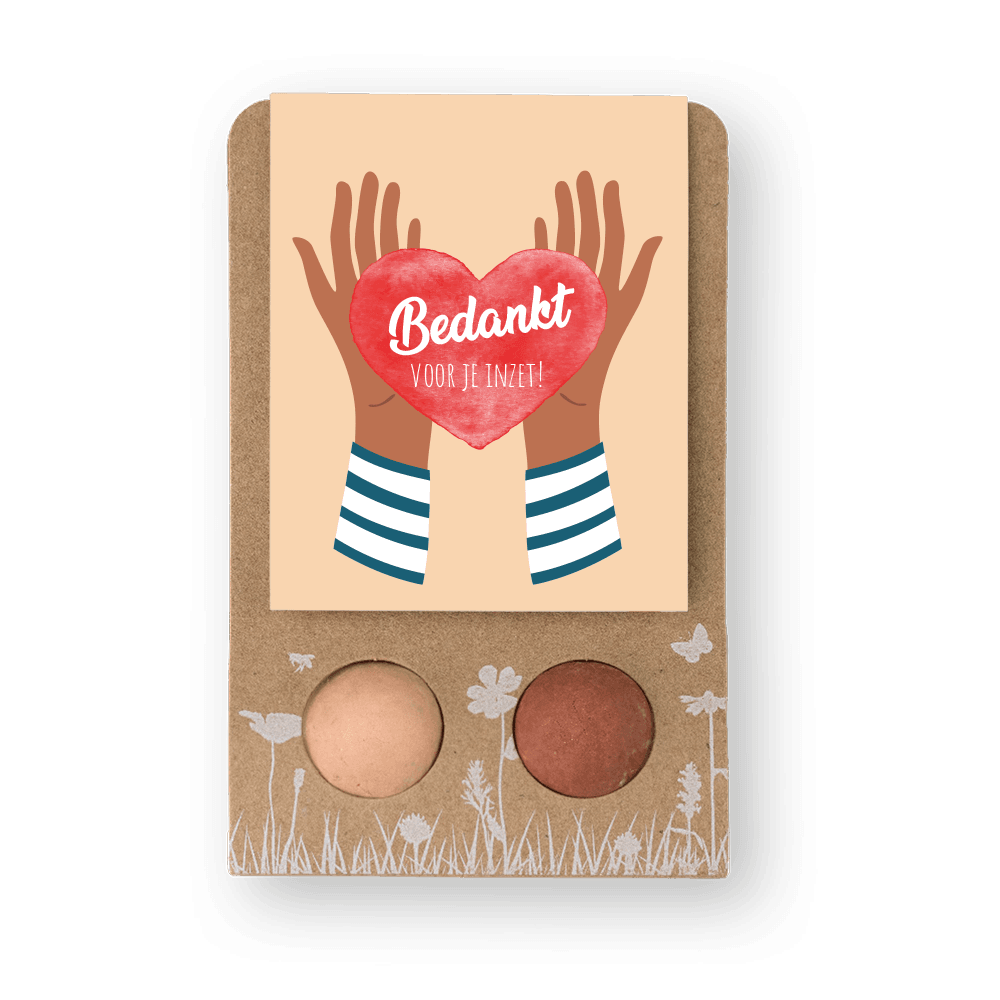 Blossombs Giftbox Bedankt voor je inzet - 2 zaadbommetjes