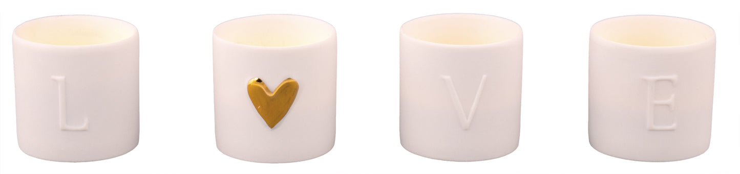 Räder Theelichthouders "Love" - set van 4