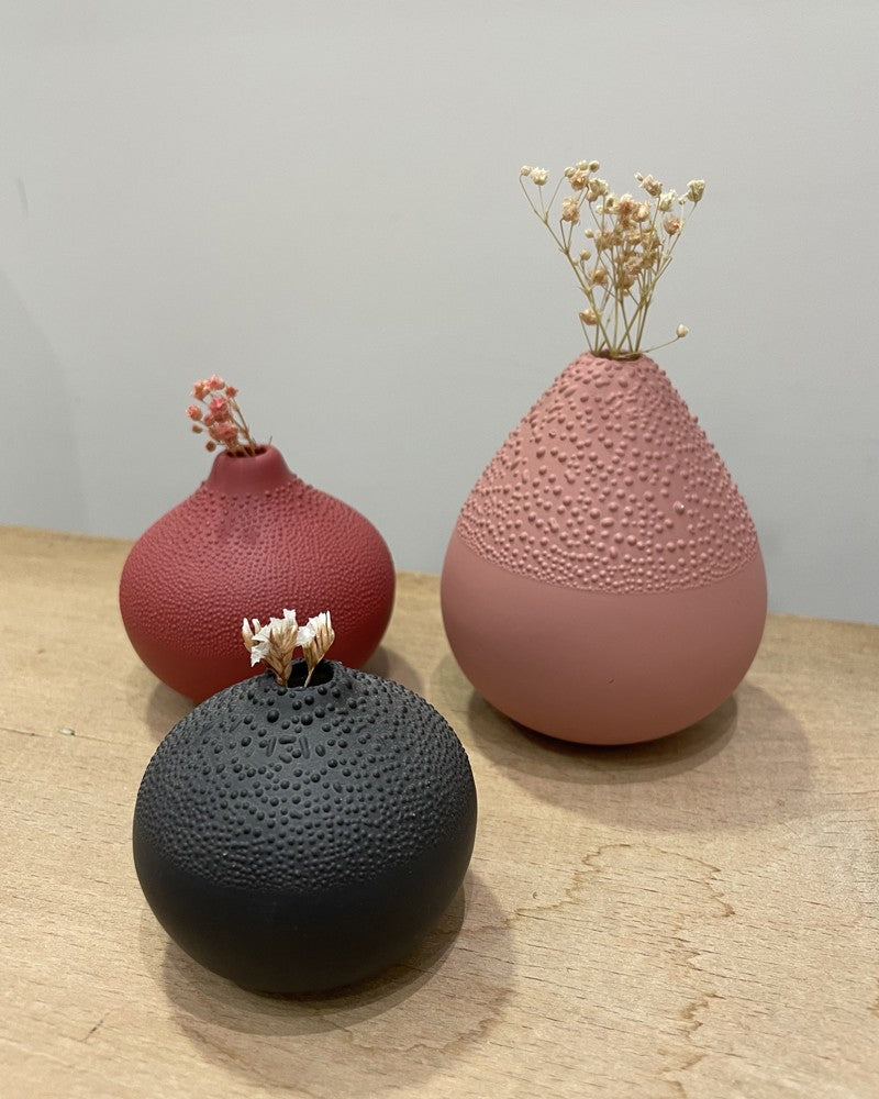 Vaasje in parelglazuur - roestrood - Räder