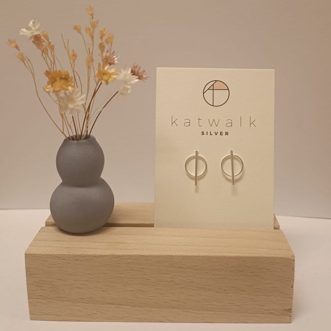 Katwalk Oorbellen Cirkelstaaf Zilver