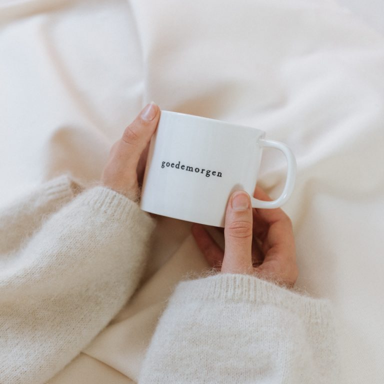 Ik pak je in Koffiemok 'goedemorgen'