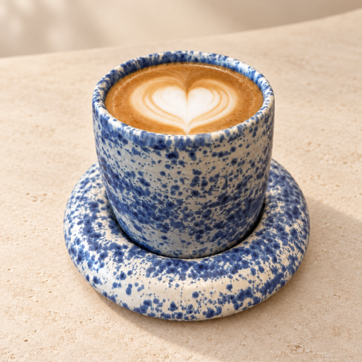 Handgemaakte kleurrijke koffiekopjes - blauw