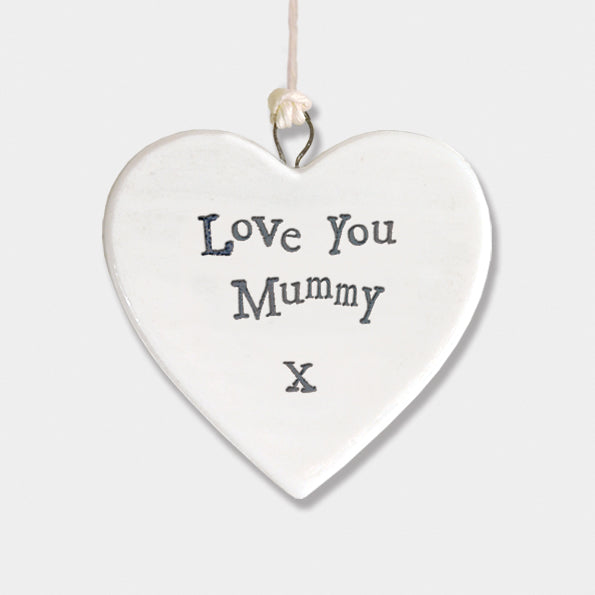 East of India Porselein hanger hart 'Love You Mummy'