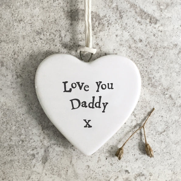 East of India Hanger hart 'Love you Daddy'