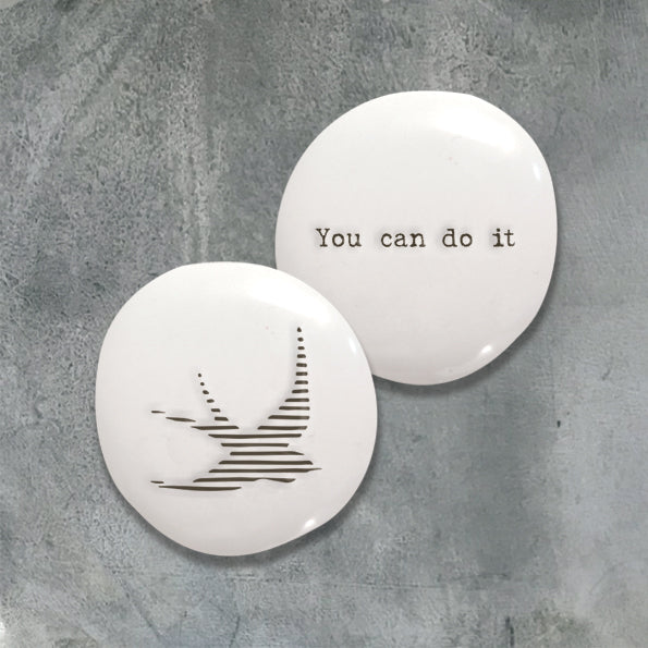 East of India Porseleinen steentje 'You can do it'