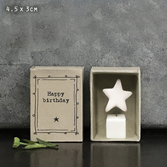 East of India Matchbox "Happy Birthday"