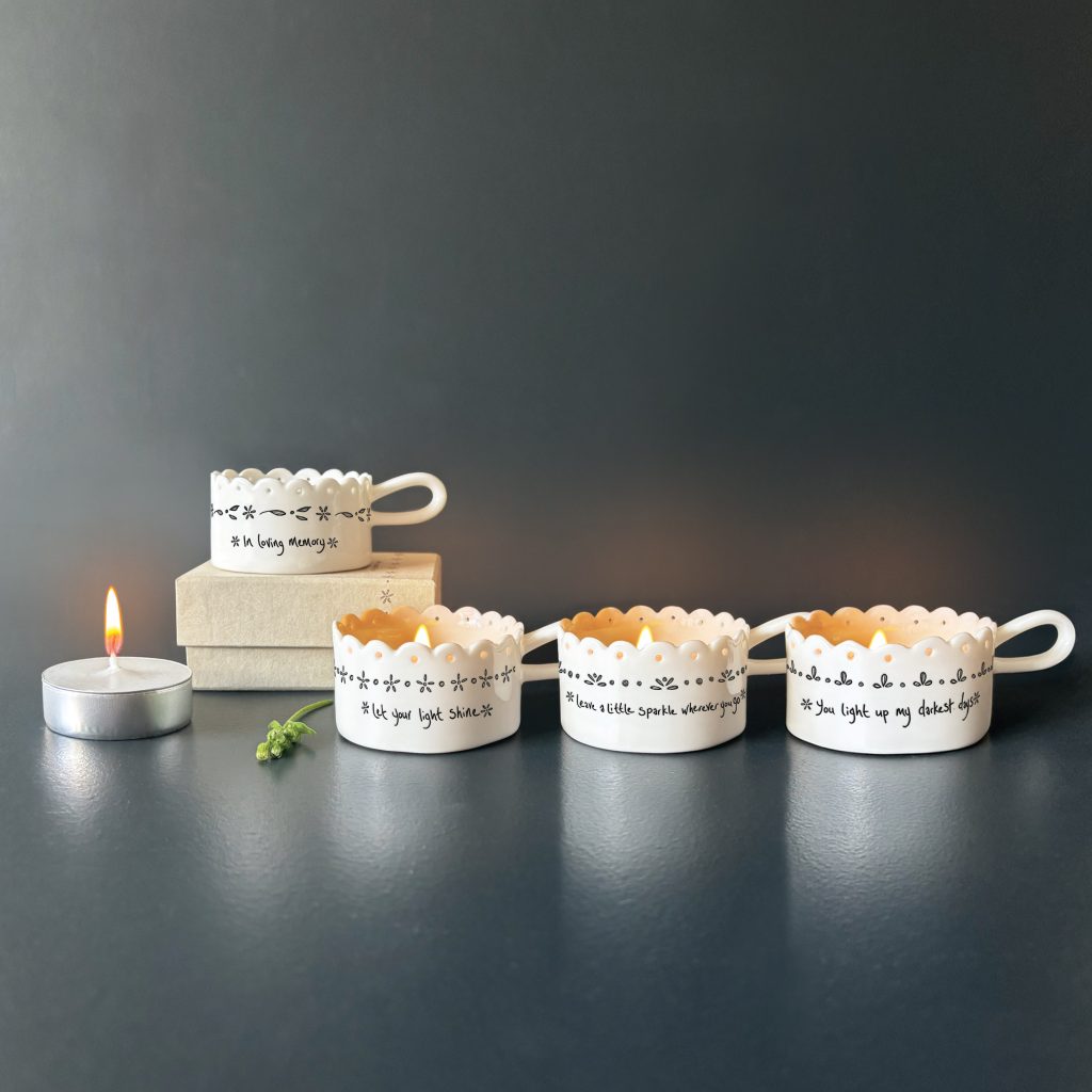 East of India - Handled tea light holder 'Sparkle'