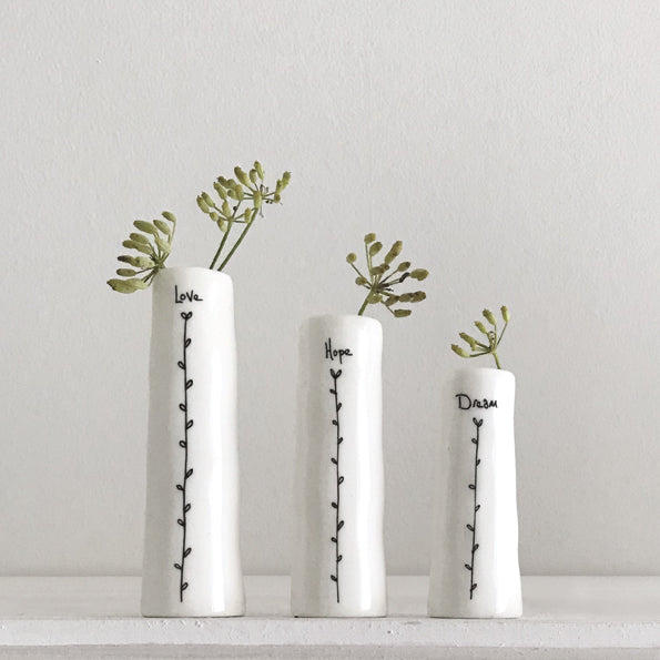 East of India Vazen 'Love, Hope, Dream' - set van 3