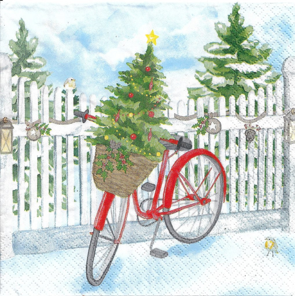 Home Fashion Servetten 'Christmas Bike'