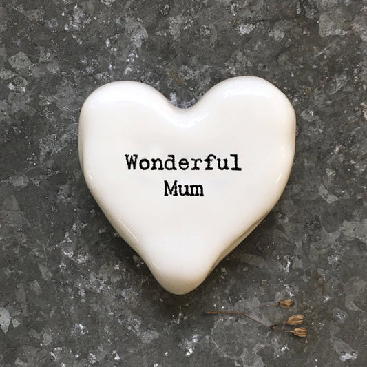 East of India Hart pebble 'Wonderful mum'