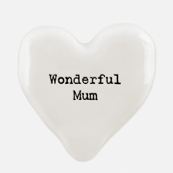 East of India Hart pebble 'Wonderful mum'