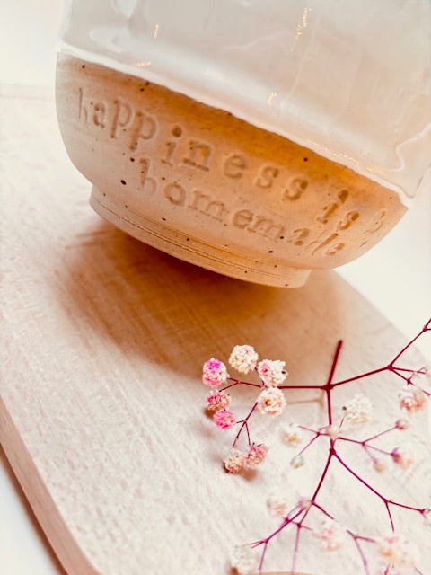 Keramiek Ontbijtkom met Quote - Happiness is Homemade