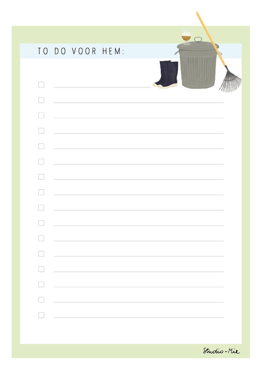 Studie Mie To Do Lijst voor hem