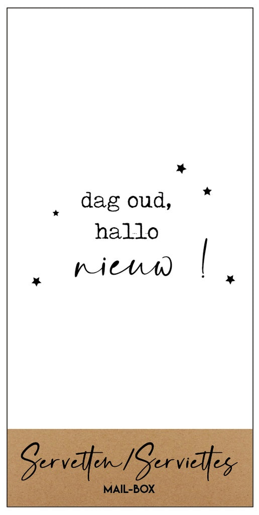 Mailbox Servetten Groot 'Dag Oud, Hallo Nieuw'