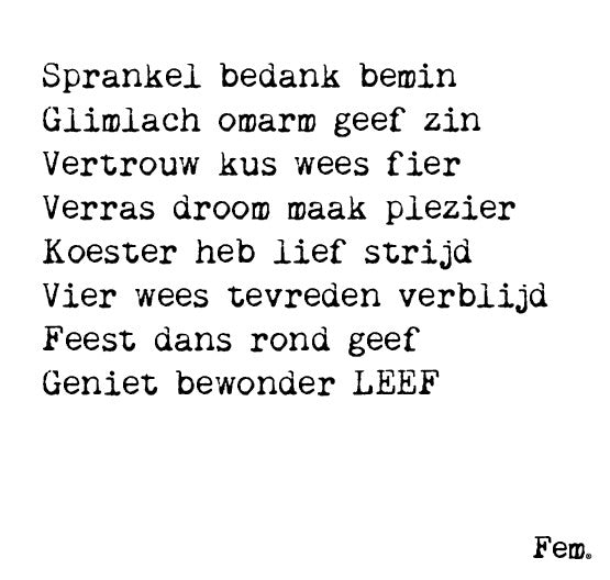 Papierpleziertjes Houten Blokje 'Sprankel, Bedank, Bemin'