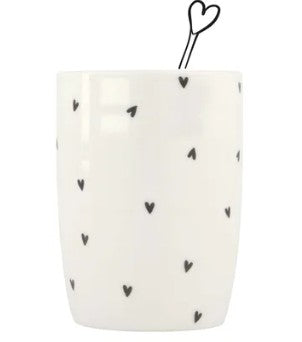 Zusss Koffiemok Hartjes - Zwart