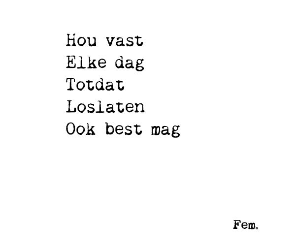 Papierpleziertjes Houten Blokje 'Hou vast'