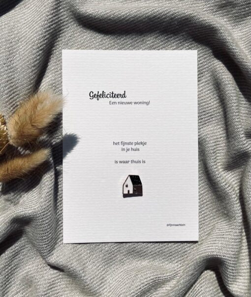 Fijn maar klein Wenskaart 'Gefeliciteerd'