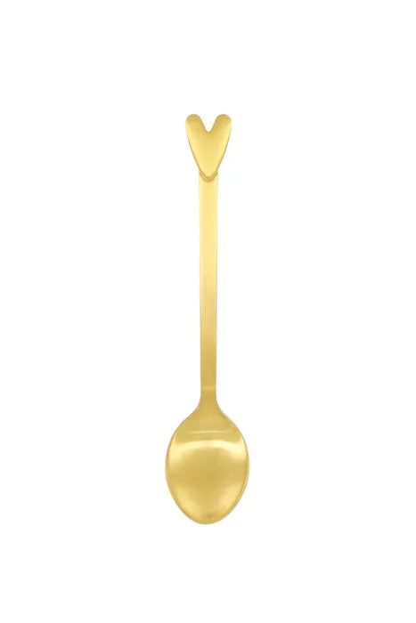 Zusss set van 4 lepeltjes hartje goud