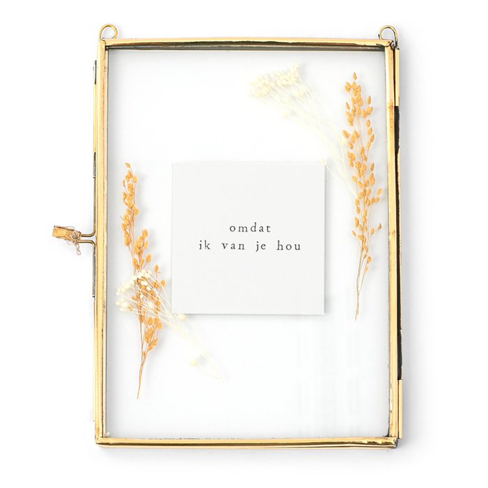 Ik pak je in Lijst met droogbloemen 'Omdat ik van je hou'
