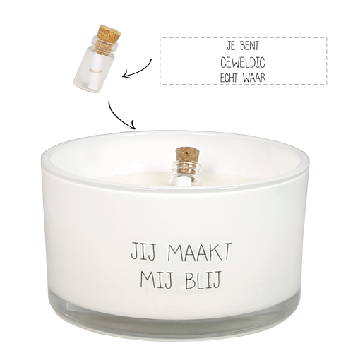 My Flame Flessenpost Kaars - Jij maakt mij blij