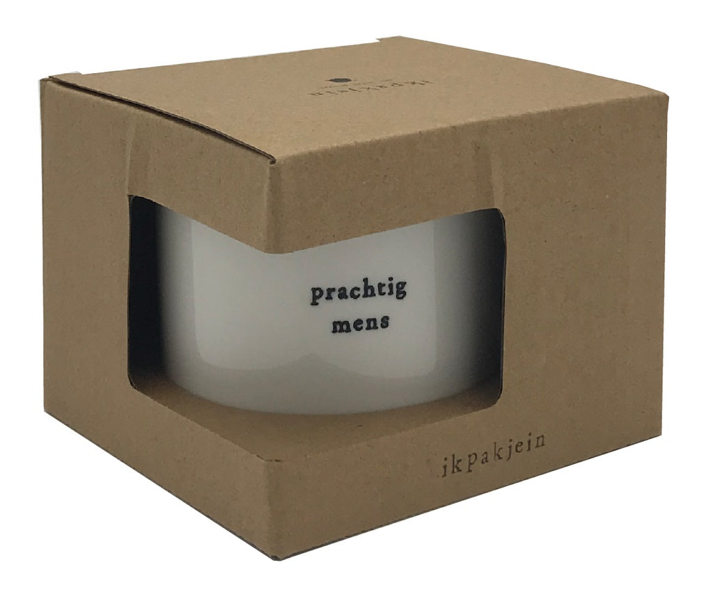 Ik pak je in Koffiemok 'prachtig mens'