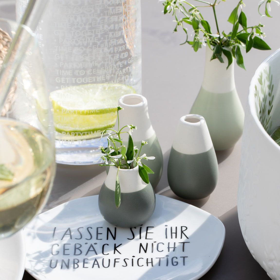 Räder mini vaasjes pastelgroen - set van 4