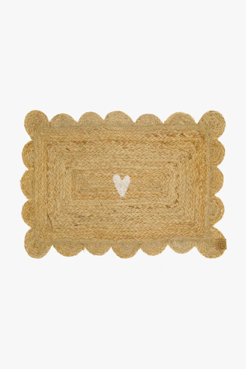 Zusss Jute deurmat met hartje