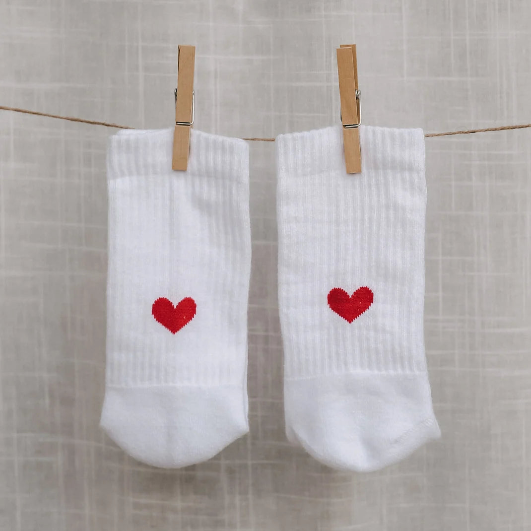 Eulenschnitt Sokken Baby "Hart" Rood