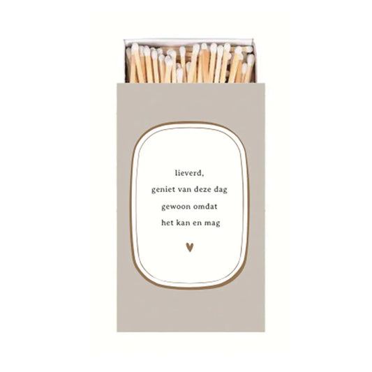 Zusss lucifers 'Geniet van deze dag' zand