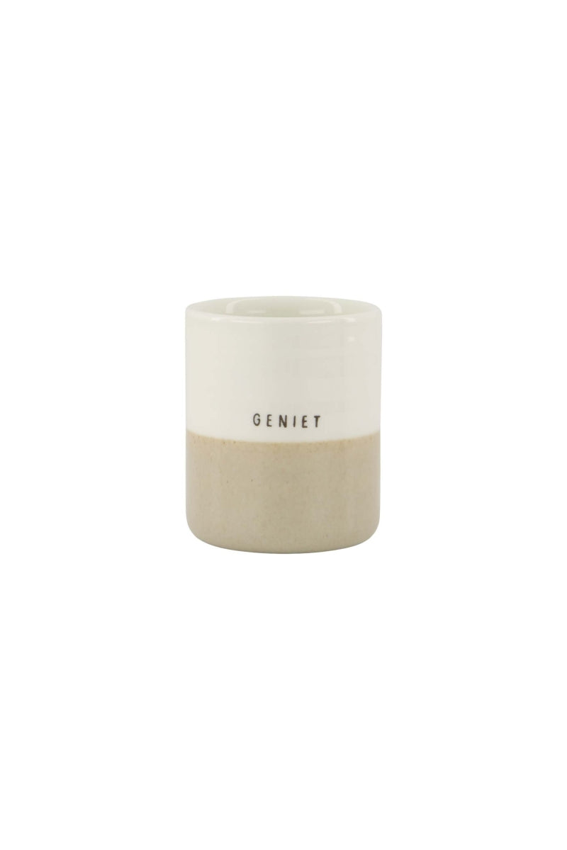 Zusss Geurkaars reactive glaze ‘Geniet’ M zand