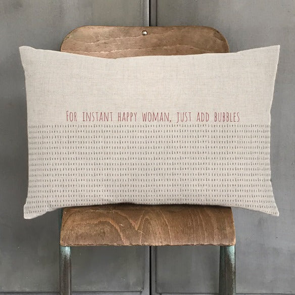 Kussen "For instant happy woman just add bubbles" - East of India