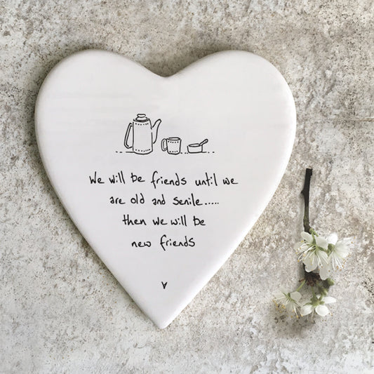 East of India - heart coaster 'Friends old'