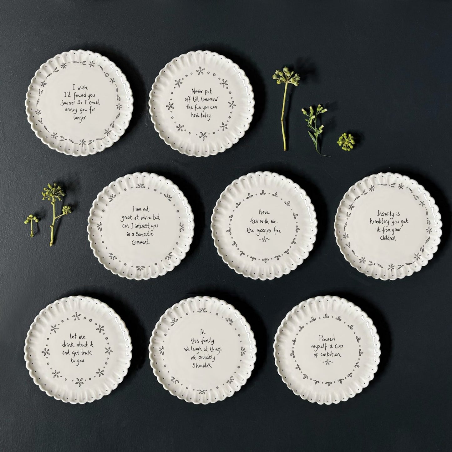 East of India - scallop coaster 'Have tea'