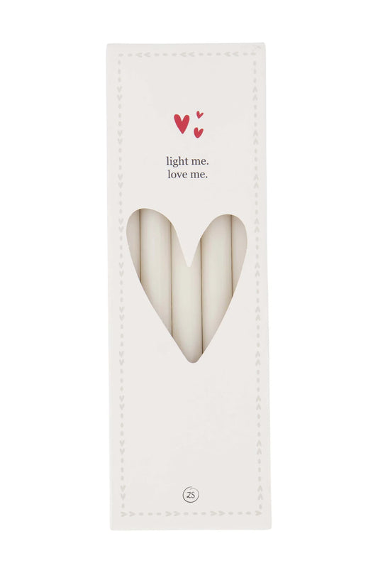 Zusss Doosje met smalle kaarsjes Off White